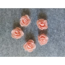 Цветы (фоамиран+органза) цв. персиковый 40 мм,  цена за 1 шт